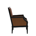 Havana Armchair in Black with Copper Seat Pad