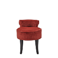 Belgravia Ottoman in Coral Red Velvet