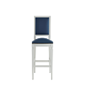 CKC Bar Stool in White with Cornflower Blue Seat Pad