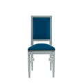 CKC Chair in White with Cornflower Blue Seat Pad