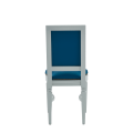 CKC Chair in White with Cornflower Blue Seat Pad