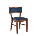 The Bogart Chair in Antique Wood with Cornflower Seat Pad