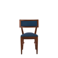 The Bogart Chair in Antique Wood with Cornflower Seat Pad