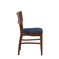 The Bogart Chair in Antique Wood with Cornflower Seat Pad