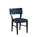 The Bogart Chair in Black with Cornflower Seat Pad
