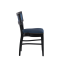 The Bogart Chair in Black with Cornflower Seat Pad