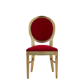 Chandelle Chair in Gold with Crimson Red Velvet Seat Pad