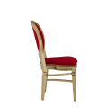 Chandelle Chair in Gold with Crimson Red Velvet Seat Pad
