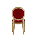 Chandelle Chair in Gold with Crimson Red Velvet Seat Pad