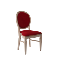 Chandelle Chair in Ivory with Crimson Red Velvet Seat Pad