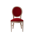 Chandelle Chair in Ivory with Crimson Red Velvet Seat Pad