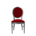 Chandelle Chair in Silver with Crimson Red Velvet Seat Pad