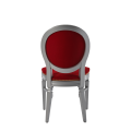Chandelle Chair in Silver with Crimson Red Velvet Seat Pad