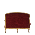 Paris Settee Sofa in Gold upholstered in Crimson Red Velvet