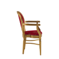 Chandelle Armchair in Gold with Damask Bordeaux Seat Pad