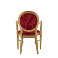 Chandelle Armchair in Gold with Damask Bordeaux Seat Pad