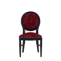 Chandelle Chair in Black with Damask Bordeaux Seat Pad