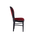 Chandelle Chair in Black with Damask Bordeaux Seat Pad