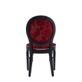 Chandelle Chair in Black with Damask Bordeaux Seat Pad