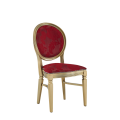 Chandelle Chair in Gold with Damask Bordeaux Seat Pad