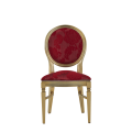 Chandelle Chair in Gold with Damask Bordeaux Seat Pad