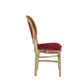 Chandelle Chair in Gold with Damask Bordeaux Seat Pad