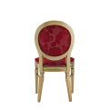 Chandelle Chair in Gold with Damask Bordeaux Seat Pad