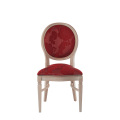 Chandelle Chair in Ivory with Damask Bordeaux Seat Pad