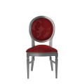 Chandelle Chair in Silver with Damask Bordeaux Seat Pad