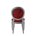 Chandelle Chair in Silver with Damask Bordeaux Seat Pad