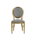 Chandelle Chair in Gold with Damask Moonshine Seat Pad