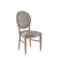 Chandelle Chair in Ivory with Damask Moonshine Seat Pad