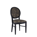 Chandelle Chair in Black with Damask Taupe Seat Pad