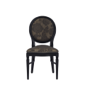 Chandelle Chair in Black with Damask Taupe Seat Pad