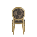 Chandelle Chair in Gold with Damask Taupe Seat Pad