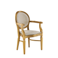 Chandelle Armchair in Gold with Damask Vanilla Seat Pad