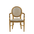 Chandelle Armchair in Gold with Damask Vanilla Seat Pad