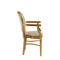 Chandelle Armchair in Gold with Damask Vanilla Seat Pad