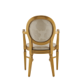 Chandelle Armchair in Gold with Damask Vanilla Seat Pad
