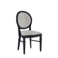 Chandelle Chair in Black with Damask Vanilla Seat Pad