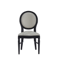 Chandelle Chair in Black with Damask Vanilla Seat Pad
