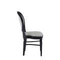 Chandelle Chair in Black with Damask Vanilla Seat Pad