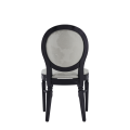 Chandelle Chair in Black with Damask Vanilla Seat Pad