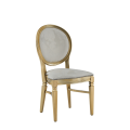 Chandelle Chair in Gold with Damask Vanilla Seat Pad