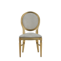 Chandelle Chair in Gold with Damask Vanilla Seat Pad