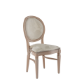 Chandelle Chair in Ivory with Damask Vanilla Seat Pad