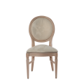 Chandelle Chair in Ivory with Damask Vanilla Seat Pad