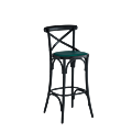 Coco Bar Stool in Black with Emerald Seat Pad
