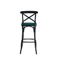 Coco Bar Stool in Black with Emerald Seat Pad