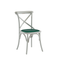 Coco Chair in White with Emerald Seat Pad